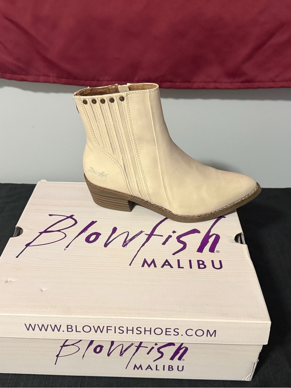 Blowfish Cream Ankle Cowboy Boot